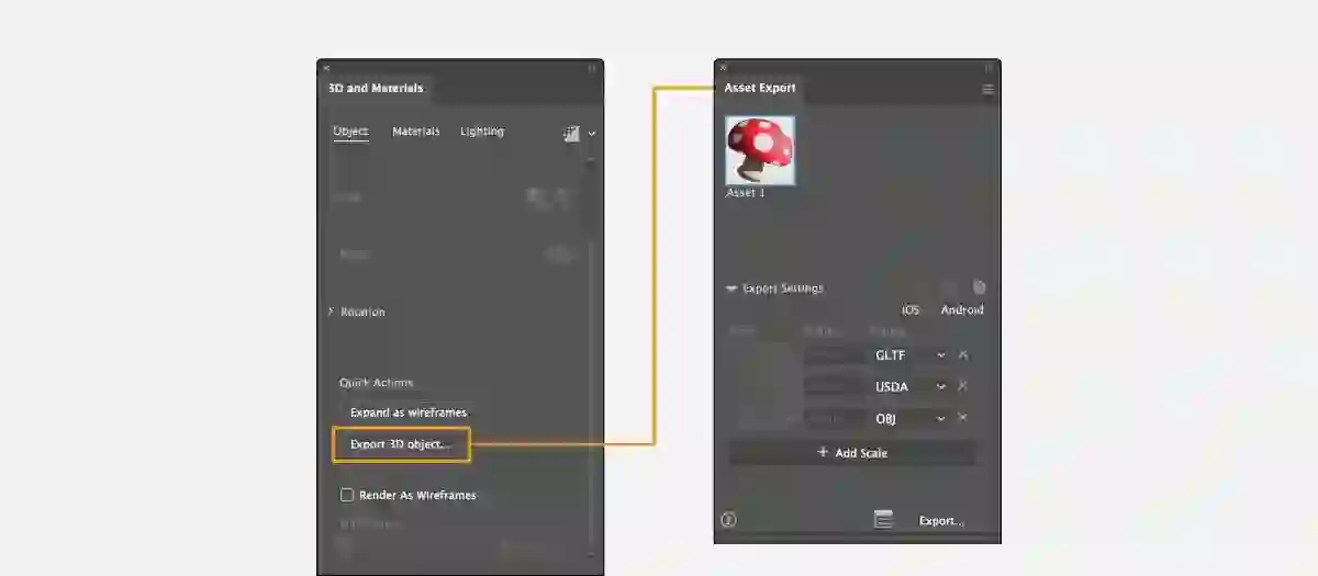 “Adobe Illustrator 3D object creation and augmented reality export workflow”