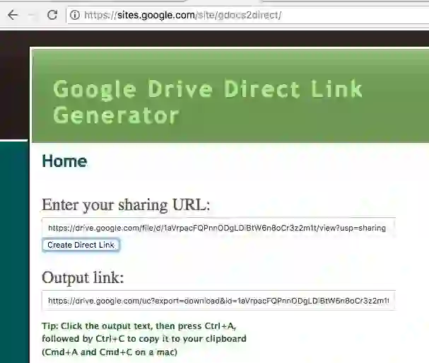 “Google Drive direct download link creation tutorial”