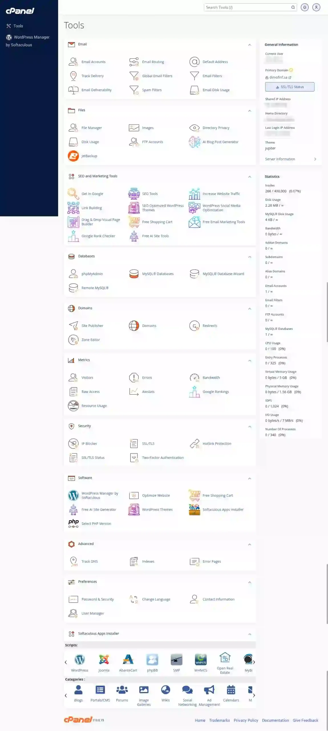 “Shared hosting licenses and web hosting control panel security concept”