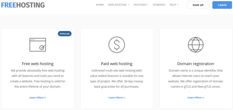 “Comparison of the best free web hosting providers and website hosting services”