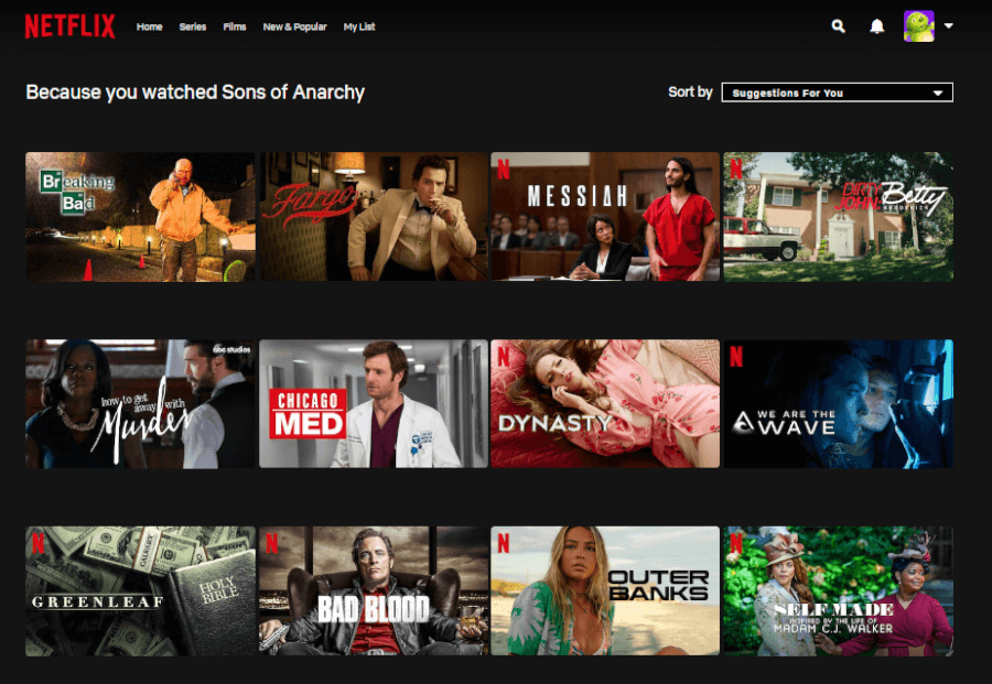 “Netflix streaming platform with original content, gaming, and AI recommendation systems”
