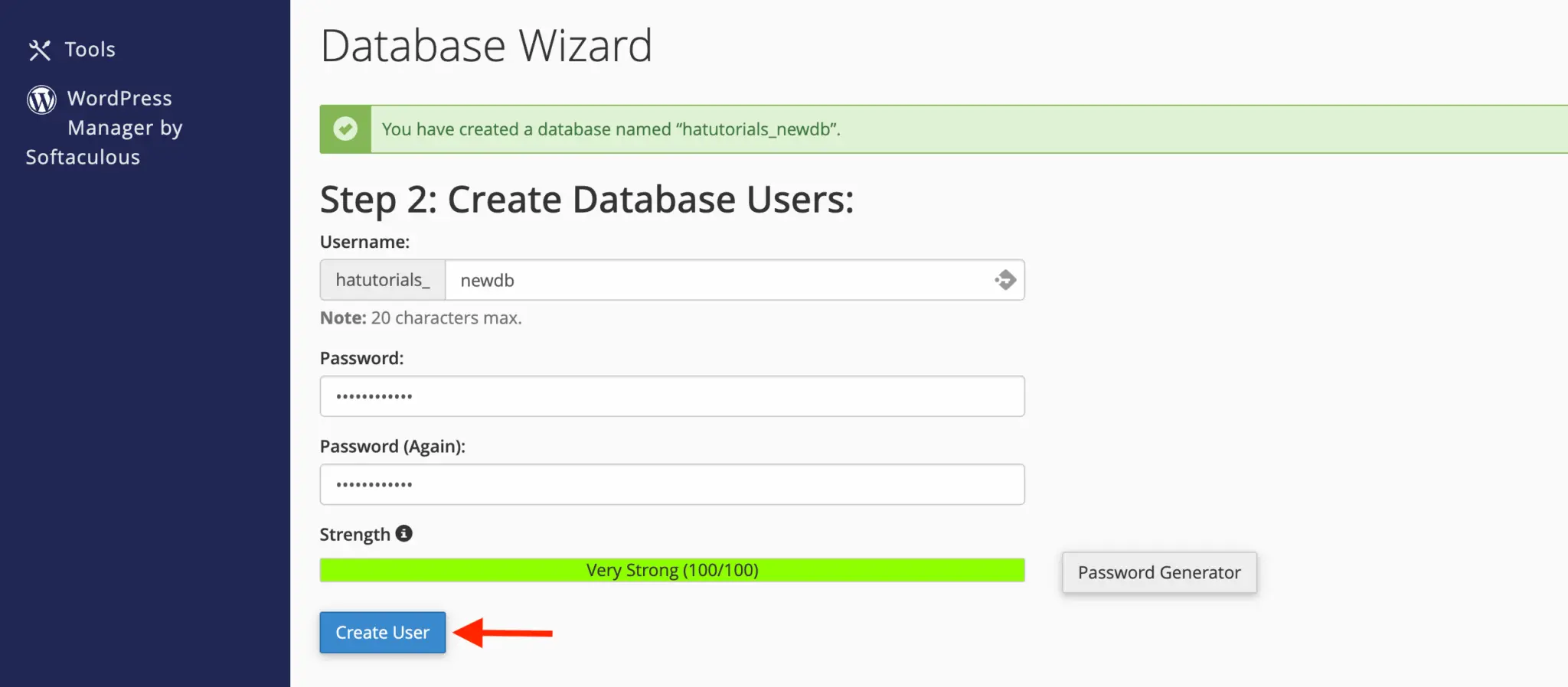 “Creating a MySQL database using cPanel MySQL Database Wizard”