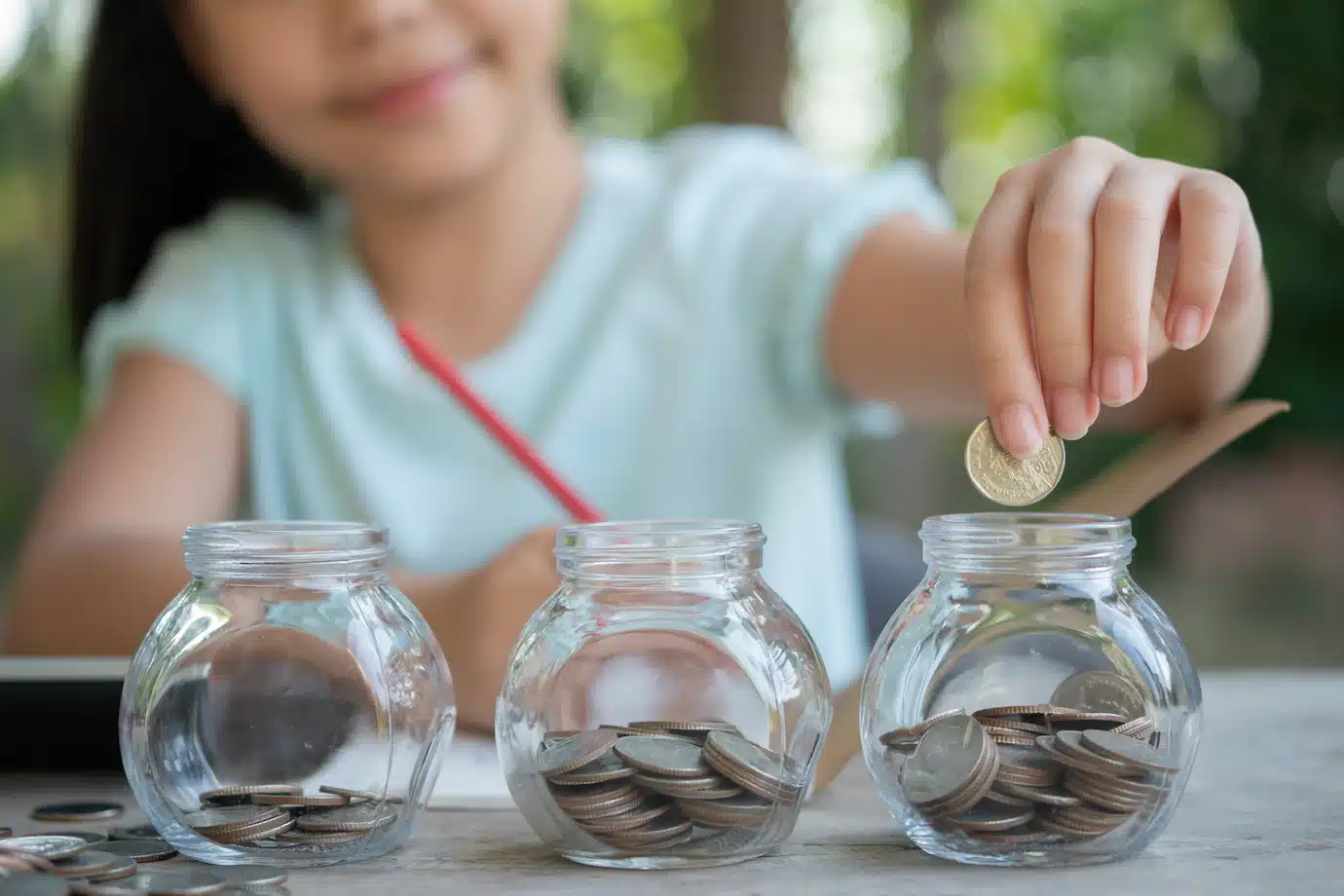 “Parents setting up investment accounts and savings plans for children”