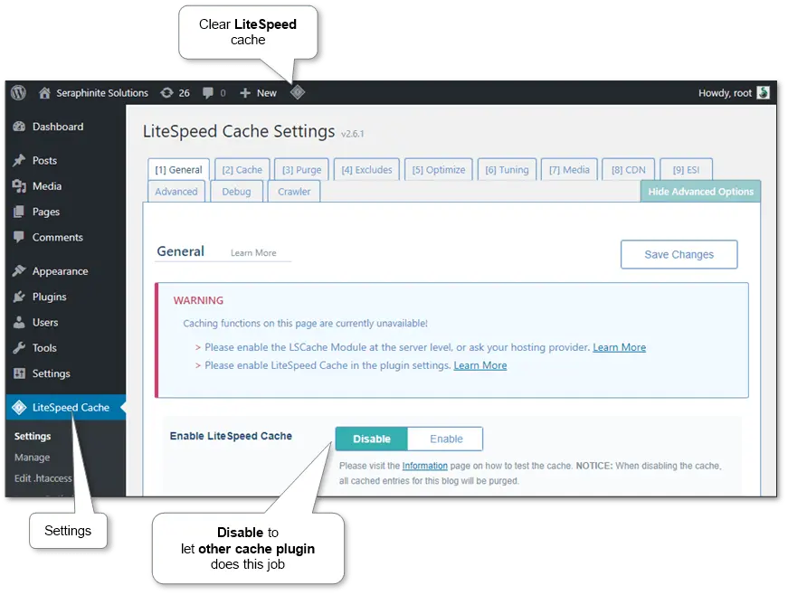 “WordPress cache plugins improving website speed and Google PageSpeed scores”