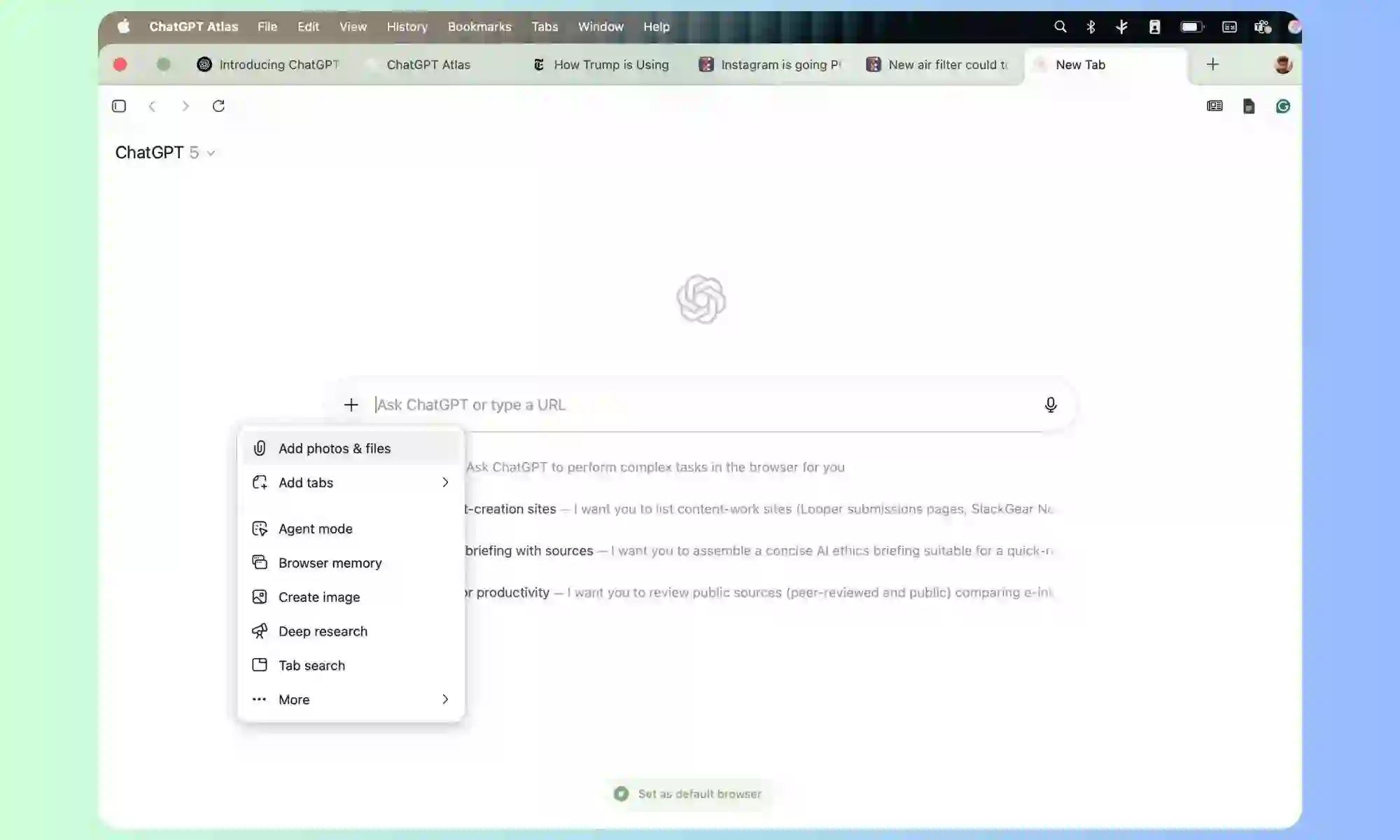 “OpenAI ChatGPT Atlas AI-powered browser for macOS users”
