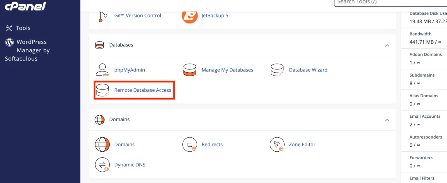 “Managing Remote MySQL connections and IP access in cPanel hosting”