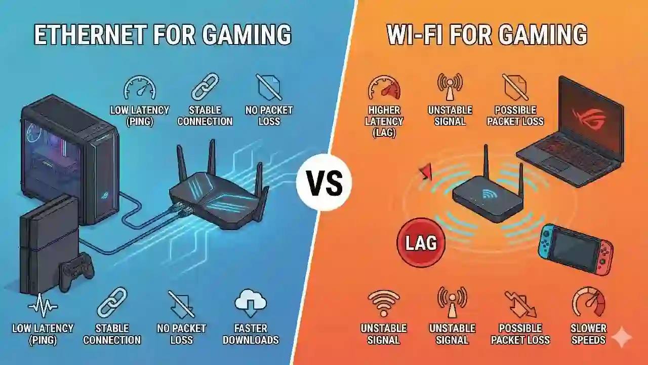 Xbox connected to internet via Ethernet cable and Wi-Fi showing network setup for online gaming