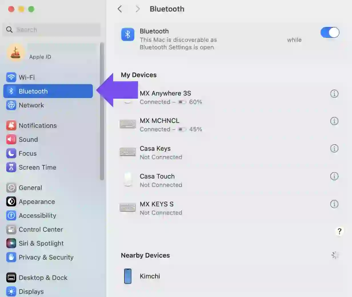 “Connecting Bluetooth devices to a MacBook using macOS Bluetooth settings”