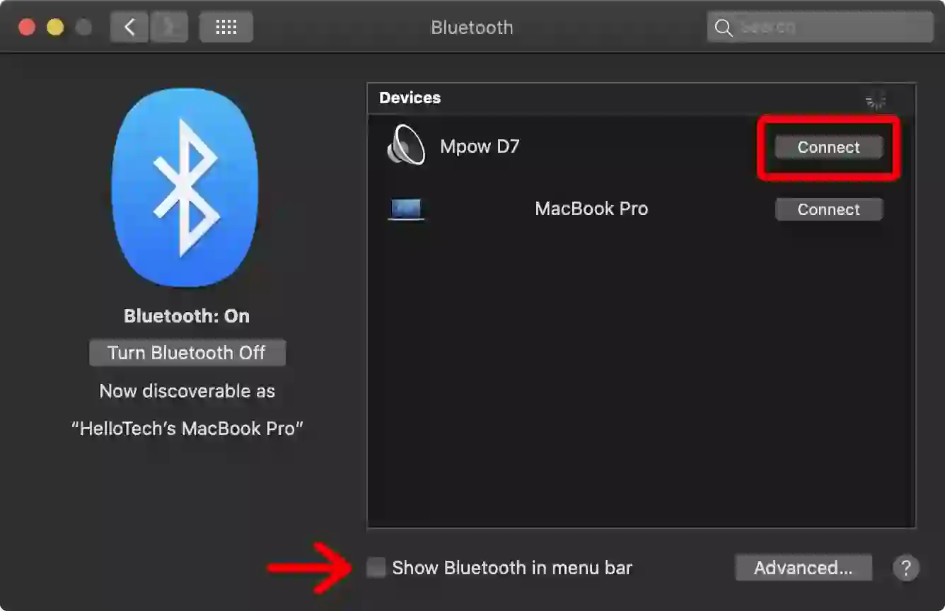“Connecting Bluetooth devices to a MacBook using macOS Bluetooth settings”