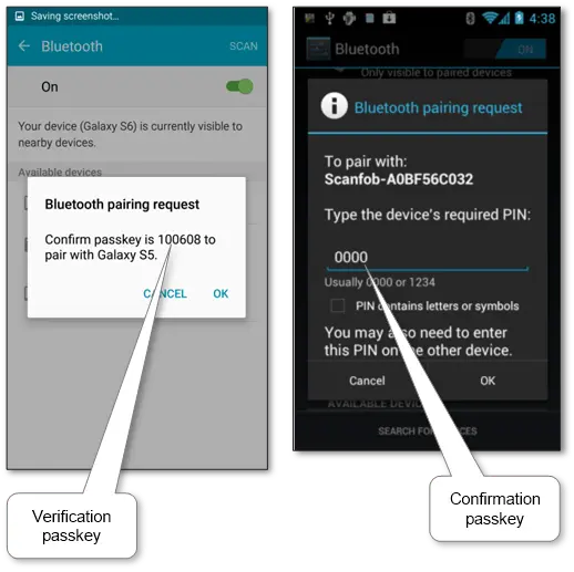 “Bluetooth pairing process on Android and iPhone smartphones”