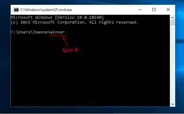 “Checking the Windows version and build number using the Winver command”