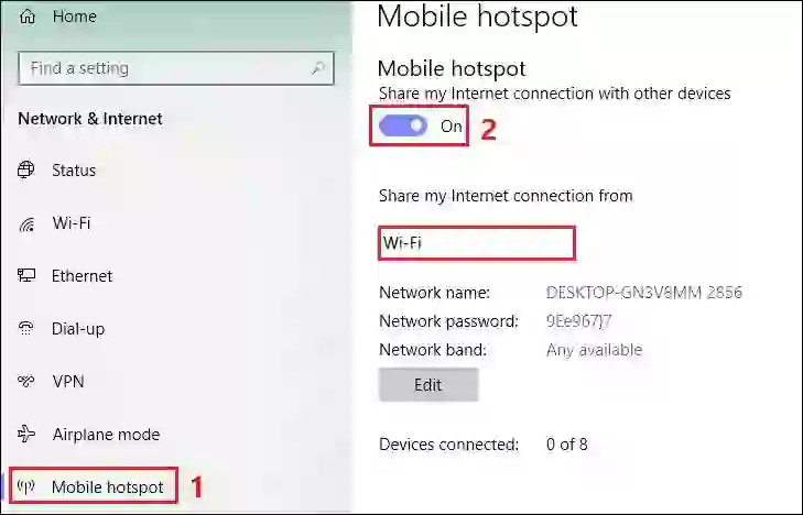 “Laptop sharing internet connection with smartphone using Wi-Fi hotspot and USB tethering”
