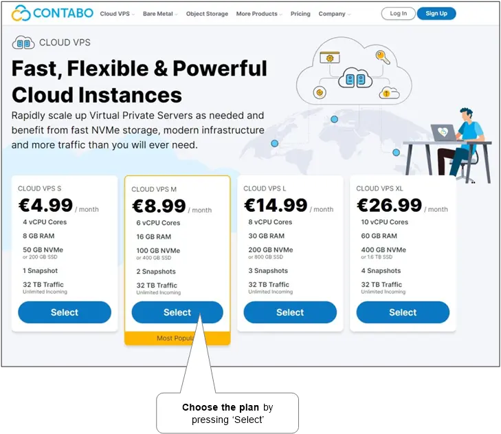 “WordPress installation and VPS server configuration dashboard”