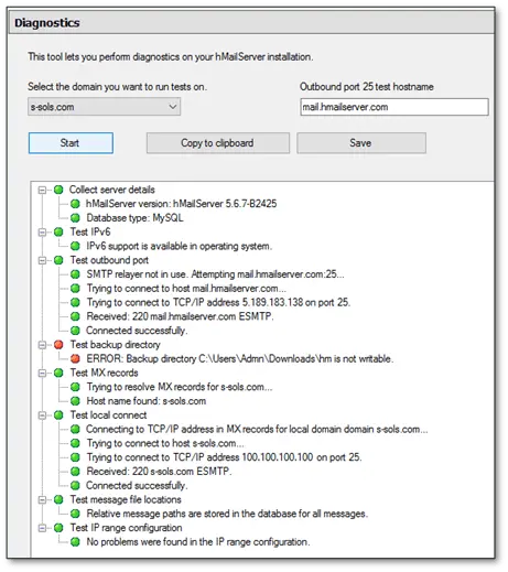 “Self-hosted email server setup with DNS and SMTP configuration”