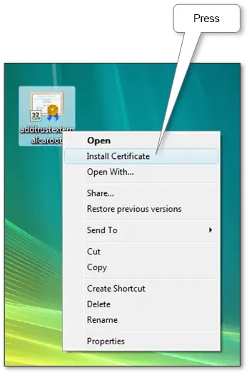 “Installing a trusted root certificate in Windows using the Certificate Import Wizard”