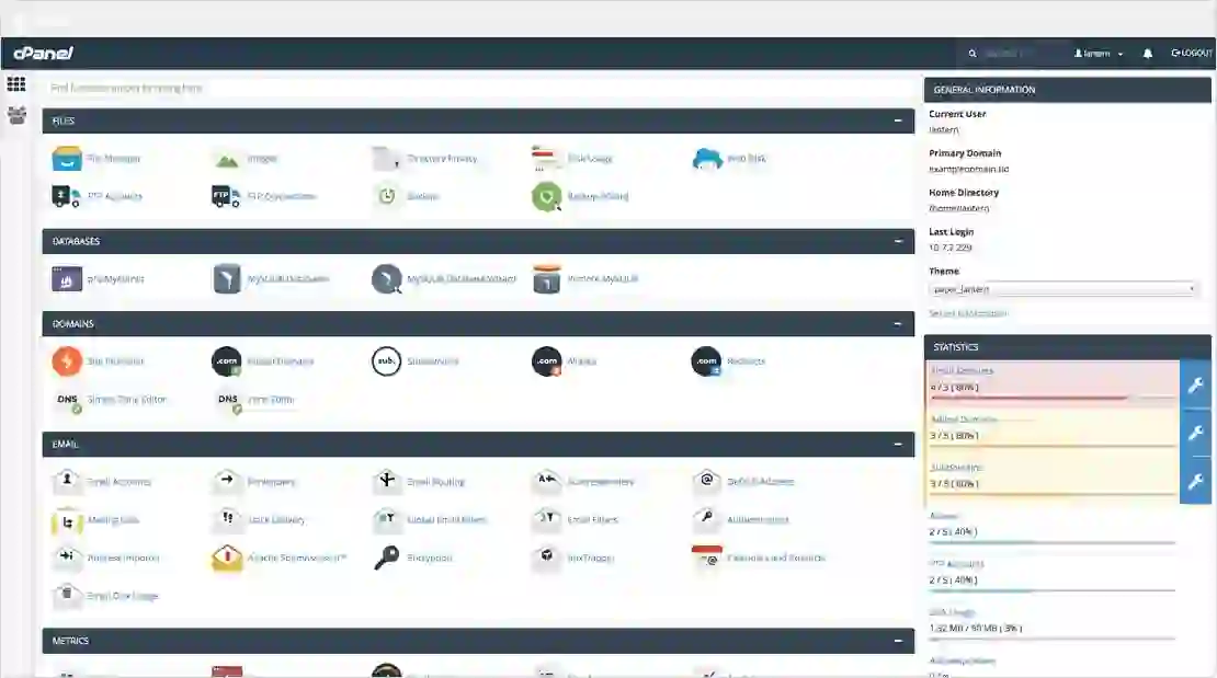 “WordPress installation and VPS server configuration dashboard”