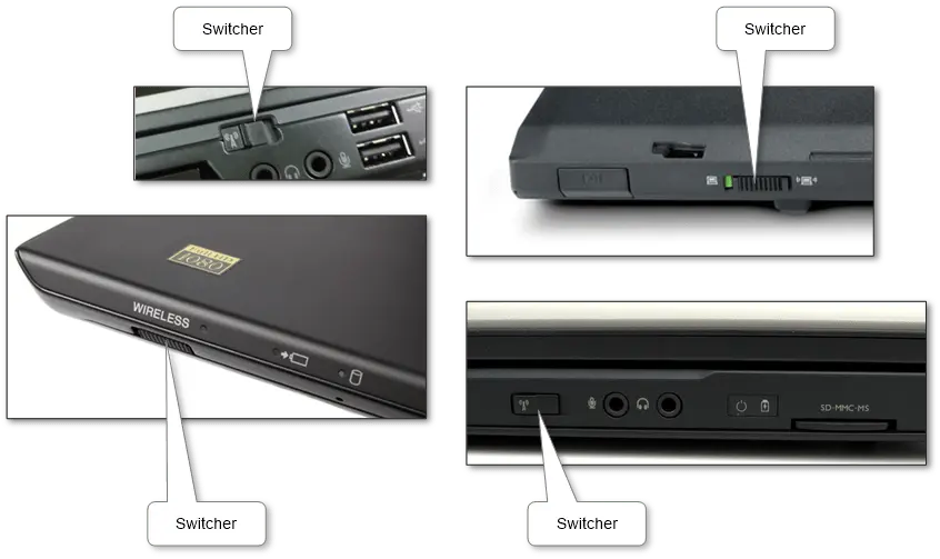 “Turning on Wi-Fi on a laptop using keyboard shortcut and wireless settings”