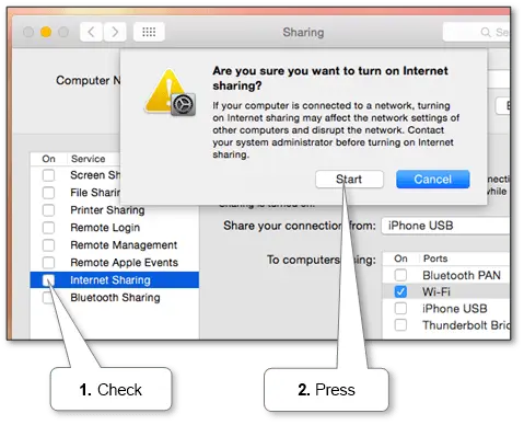 “Laptop configured as a Wi-Fi hotspot sharing internet connection”