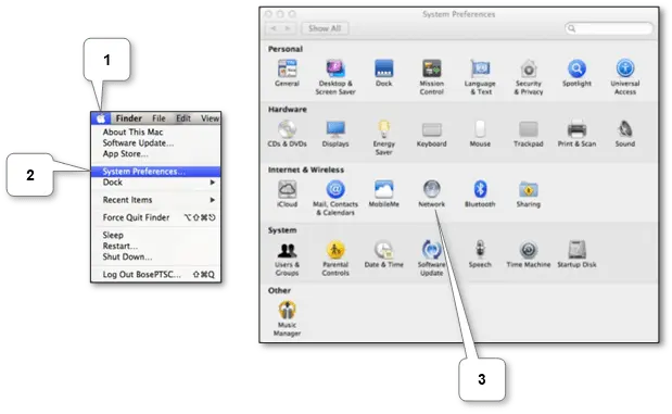 “MacBook connected to a wireless Wi-Fi network using macOS settings”