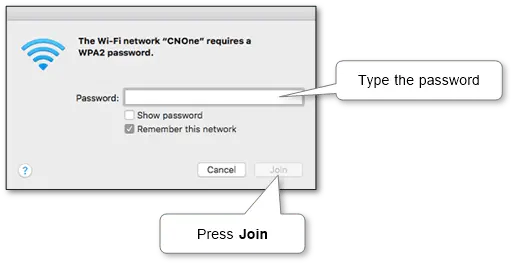 “MacBook connected to a wireless Wi-Fi network using macOS settings”
