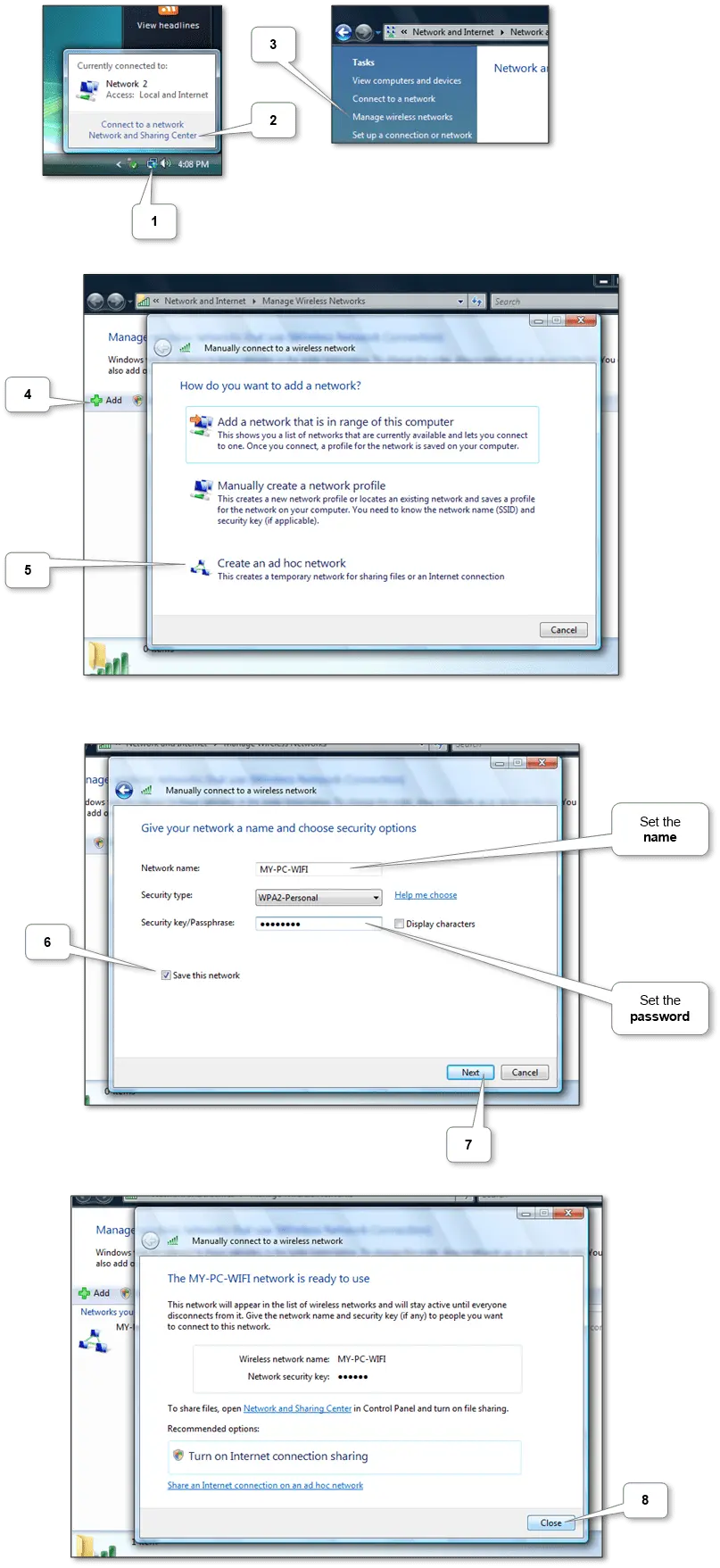 “Laptop configured as a Wi-Fi hotspot sharing internet connection”