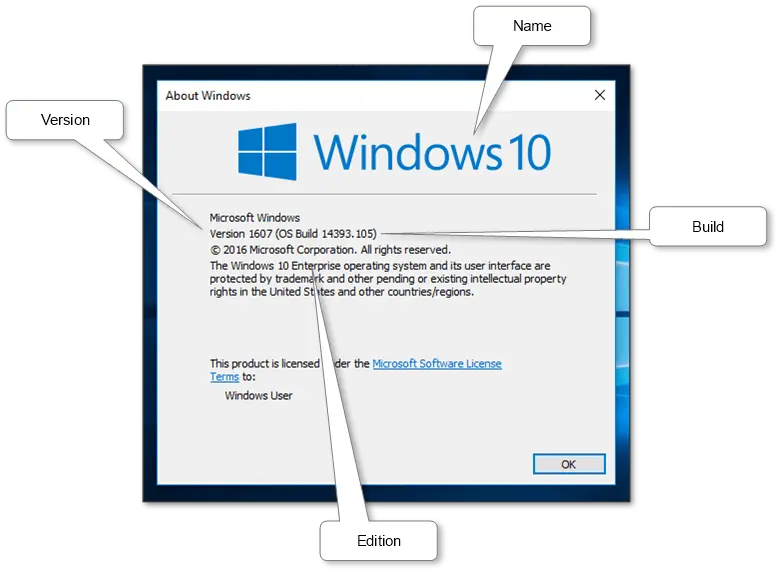 “Checking the Windows version and build number using the Winver command”