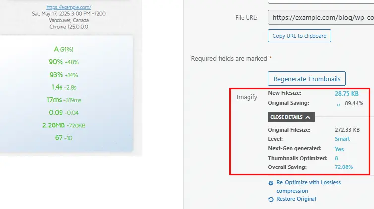 “Imagify WordPress plugin optimizing website images for faster loading speed”