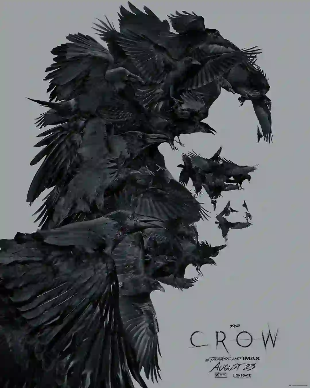 “Bill Skarsgård as Eric Draven in The Crow 2024 gothic movie remake”