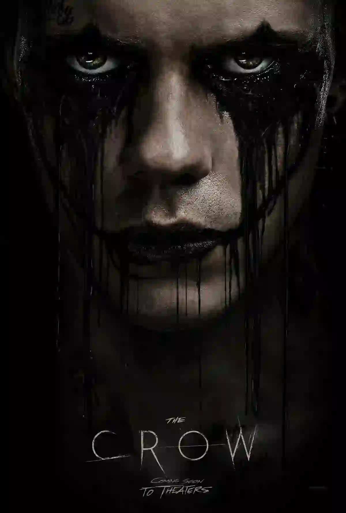 “Bill Skarsgård as Eric Draven in The Crow 2024 gothic movie remake”