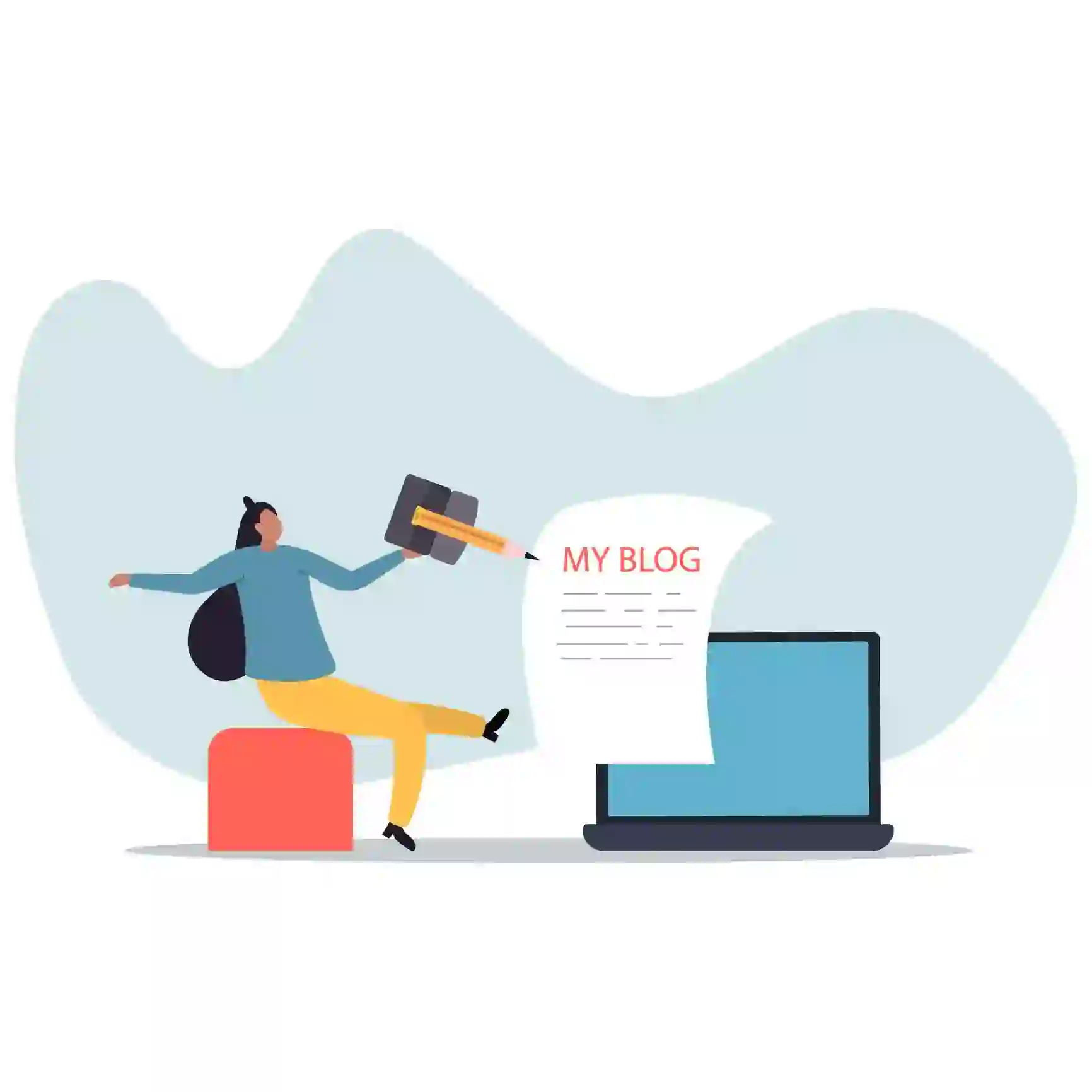 “Beginner setting up a WordPress blog and creating online content”
