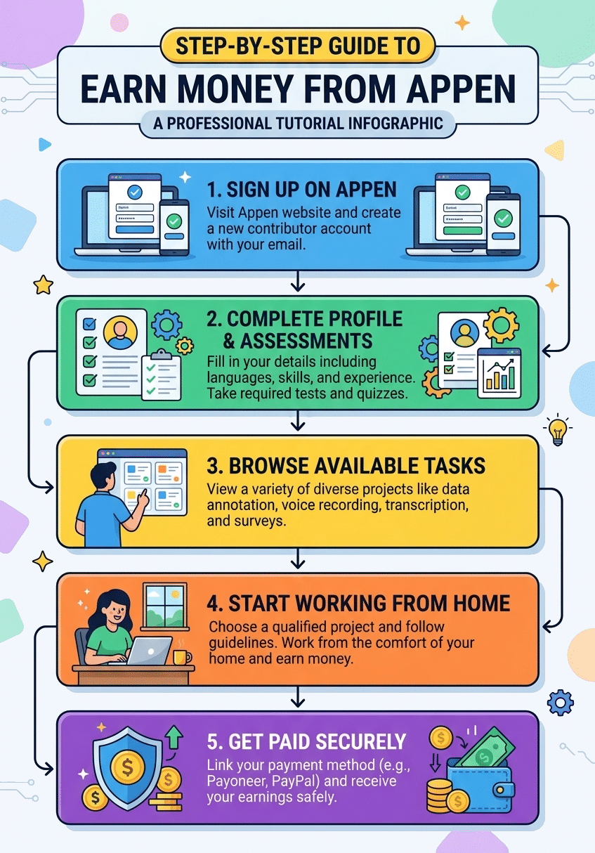 How to work on Appen and earn money from home beginner guide 2026