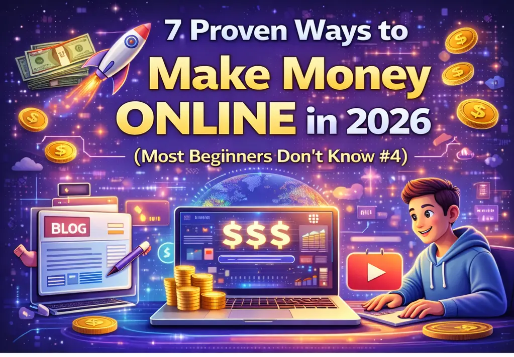 7 proven ways to make money online in 2026 using blogging youtube freelancing and digital products