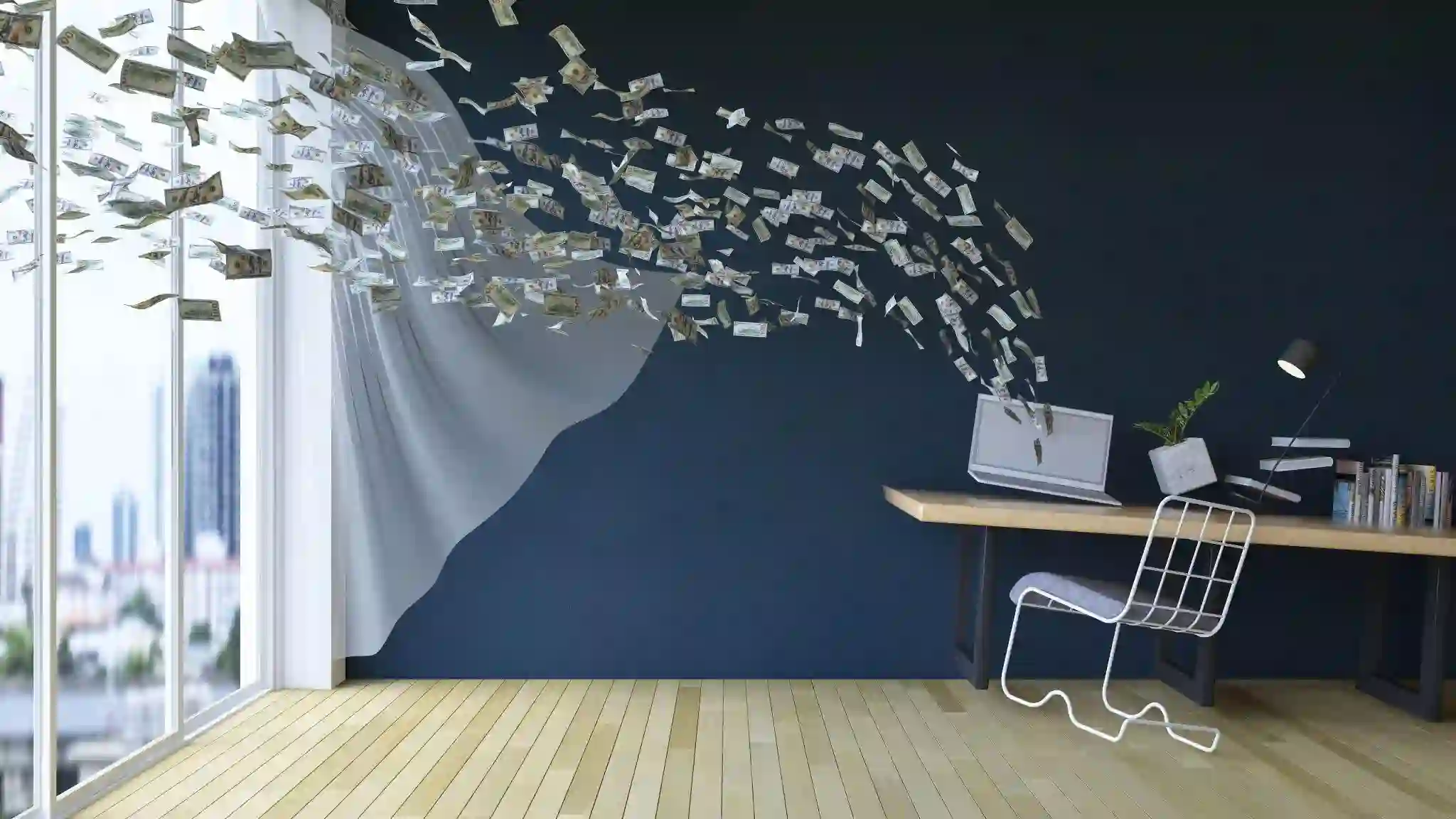“Laptop showing passive income streams from online business and digital products”