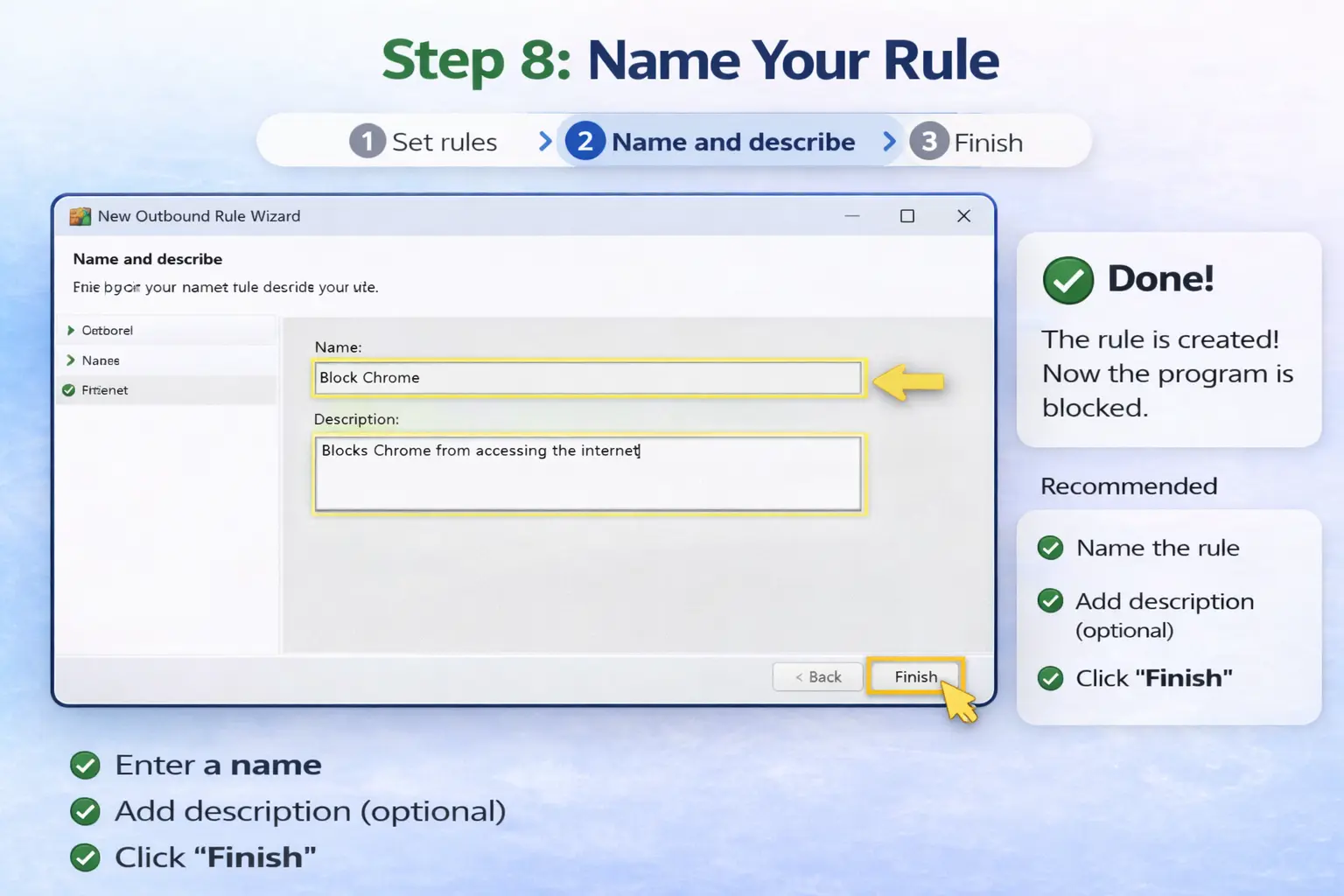 Selecting Domain, Private, and Public profiles in firewall rule settings.