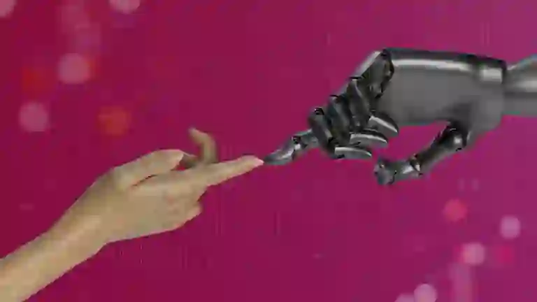 Professional workstation showcasing Generative AI for content creation tools and digital marketing interface.